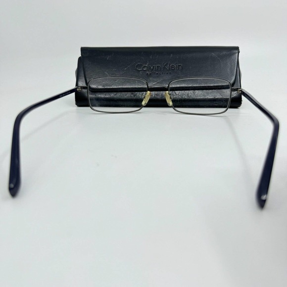 Calvin Klein Collection With Flexon 490 598 Black Silver Eyeglasses Frames H9733 main image 4